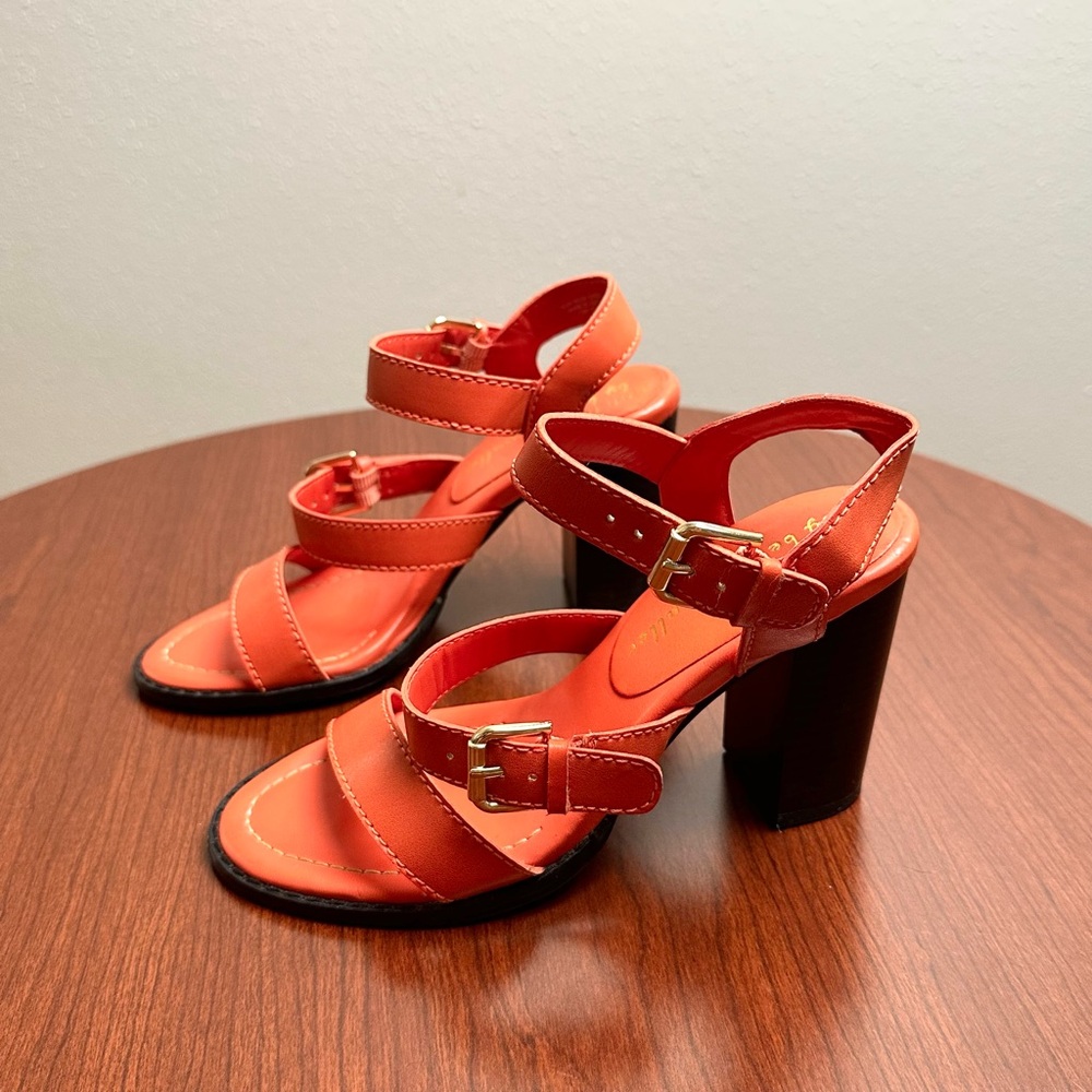 Ann Marino by Bettye Muller Bold Orange Strappy Heels
